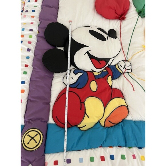 Disney Babies Mickey Mouse Balloons primary colors  Crib Sized Blanket Comforter - Picture 2 of 16